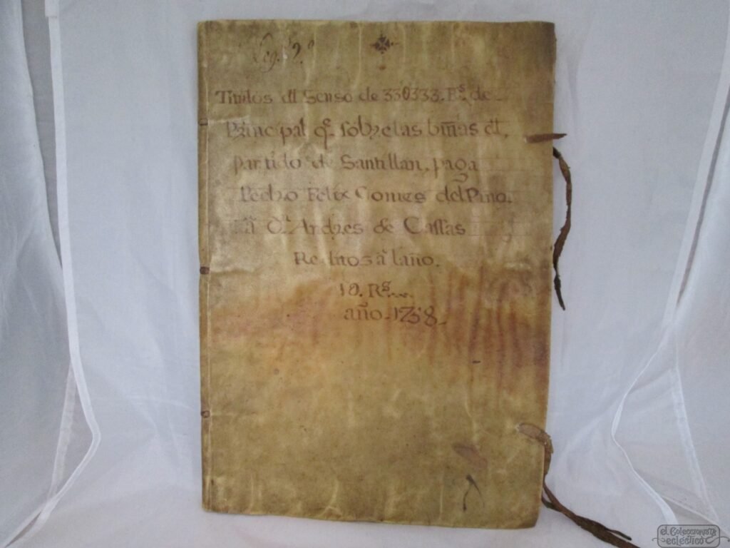 antiguo censo en pergamino y pluma