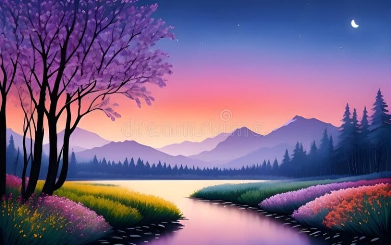 arboles frondosos en un paisaje sereno