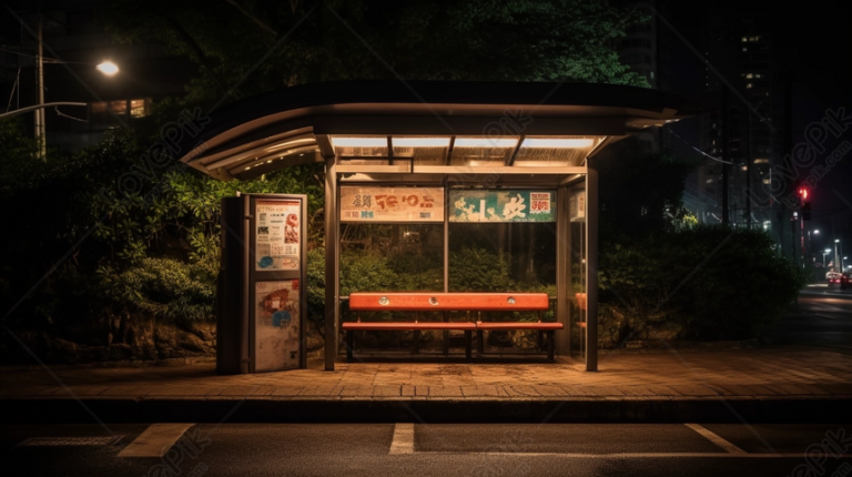 autobuses vacios en una ciudad tranquila