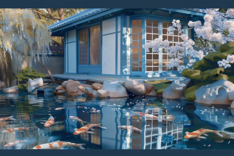 casa de te en un jardin sereno