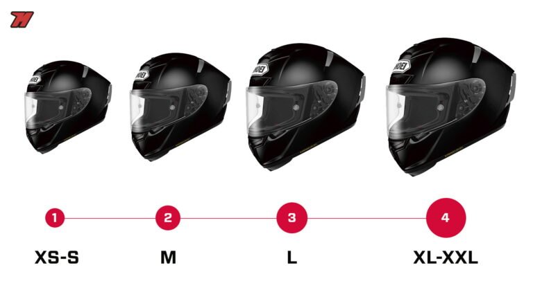 cascos de moto en diferentes tamanos