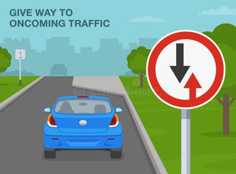 coche parado junto a una senal de transito