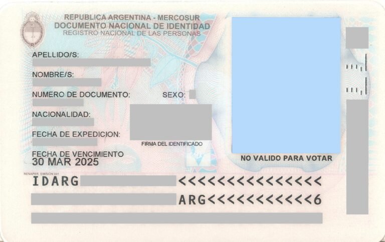 dni argentino con fondo de oficina
