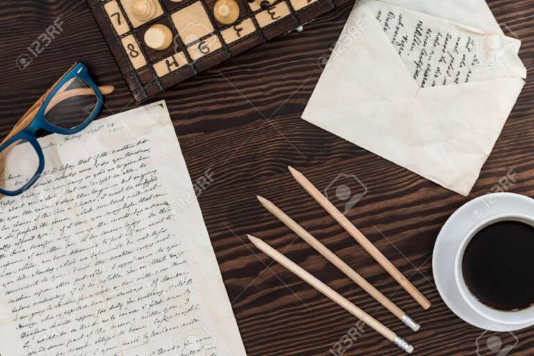 escritorio con carta y pluma elegante