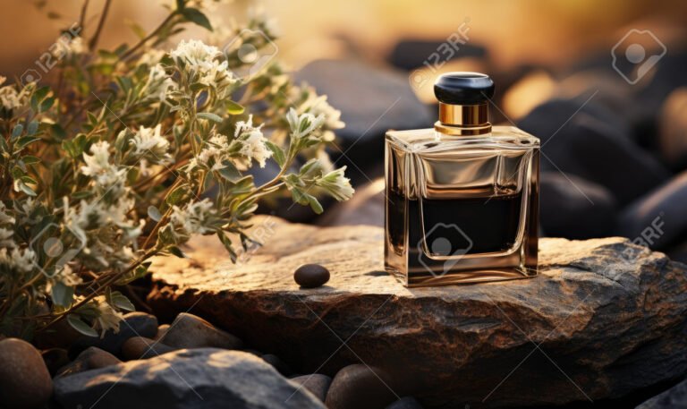 frasco elegante de perfume oscuro
