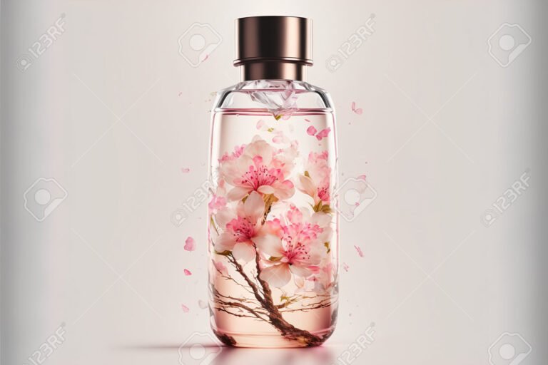 frascos de perfume con flores aromaticas