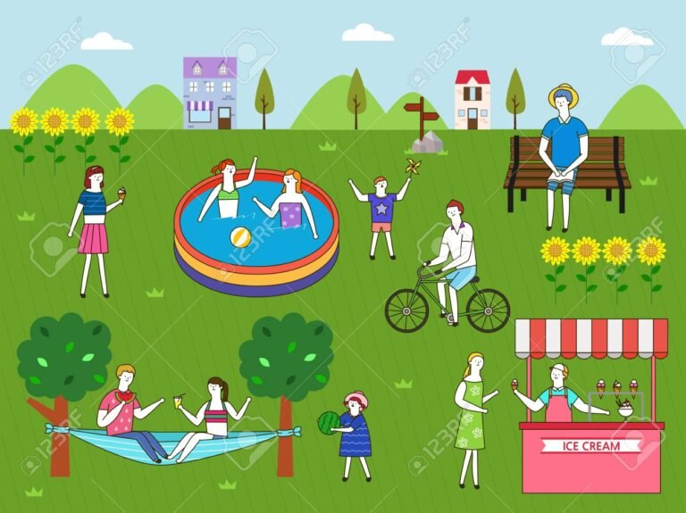 gente disfrutando de un parque urbano