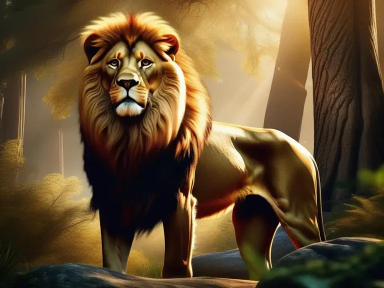 De qué trata "A sus plantas rendido un león" y quién lo escribió 14 leon en la selva simbolizando poder