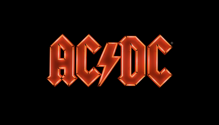 logo de ac dc con fondo llamativo