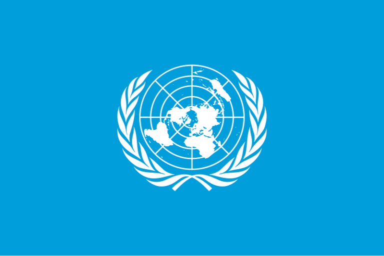 logo de la onu con fondo azul