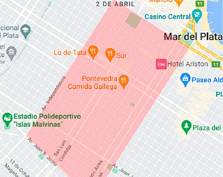 mapa de mar del plata con supermercados