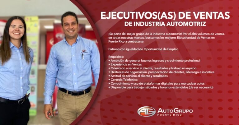 ofertas de empleo en un concesionario de autos