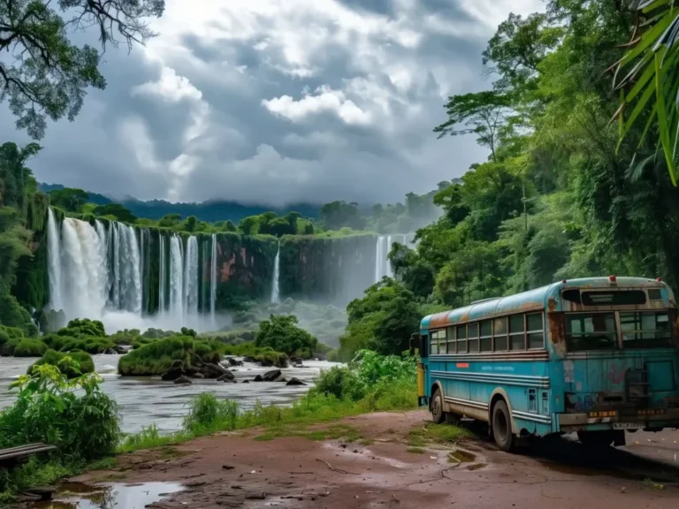 paisaje de buenos aires con autobus viajero