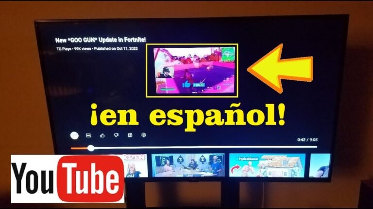 pantalla de television con youtube abierto