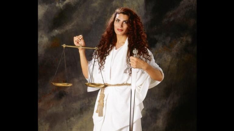 persona en toga con balanza de justicia