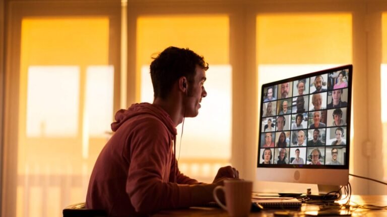 persona usando whatsapp web en ordenador