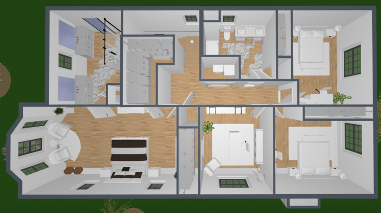 plano arquitectonico de casa moderna