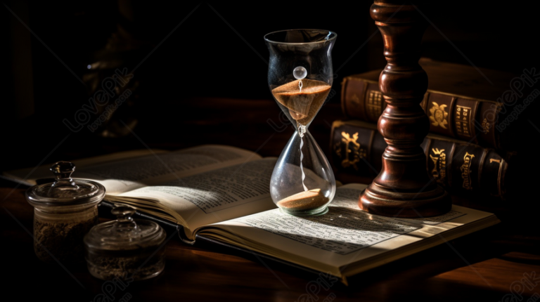 reloj de arena sobre un fondo sereno