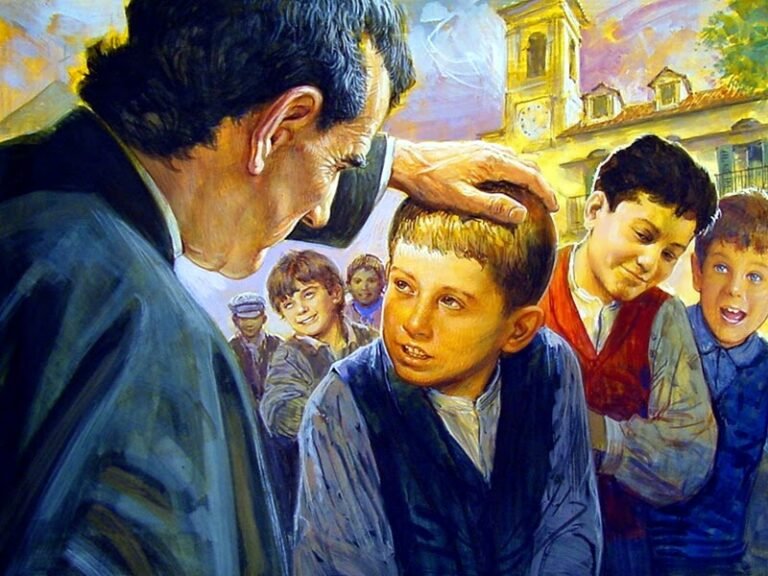 retrato de san juan bosco en accion