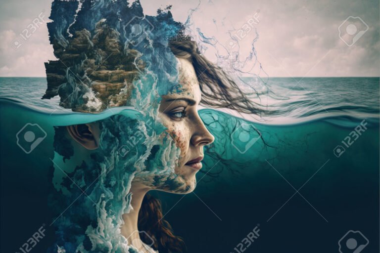 Quién es Ana del Mar y qué representa en Mar Azul 20 retrato de una mujer en paisaje marino