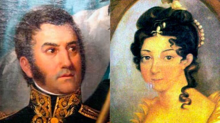 san martin y su esposa en retrato historico