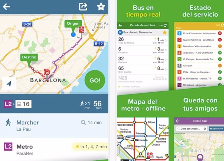 telefono movil con mapa de transporte publico