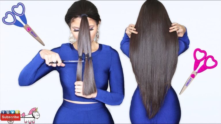 Qué es el corte en V con línea y cómo hacerlo correctamente 4 tijeras cortando cabello en forma de v