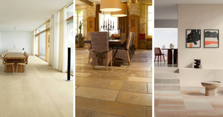 variedad de pisos y revestimientos modernos