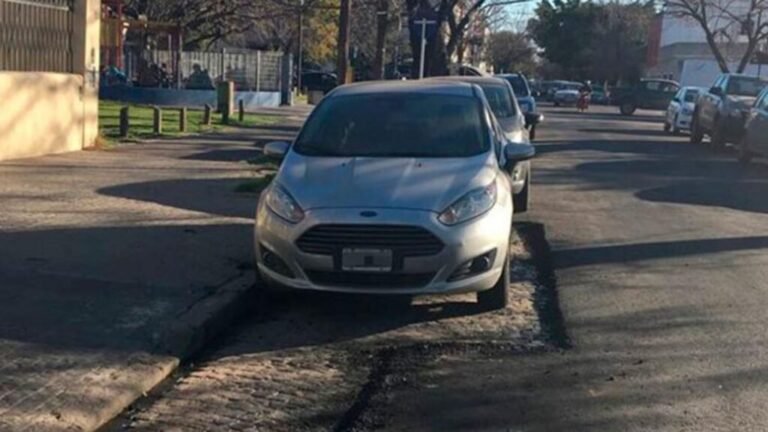 vehiculo argentino estacionado sin cedula azul