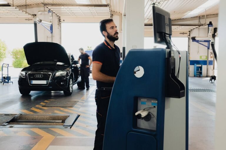 vehiculo en una estacion de inspeccion