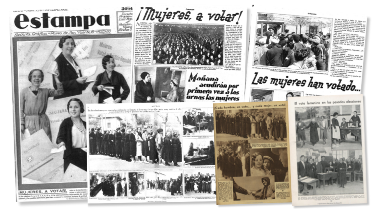 votacion en una urna electoral historica